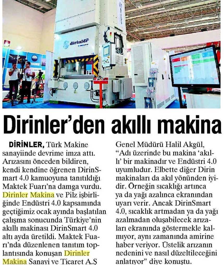 Yeni Asır Dirinlerden Akıllı Makina