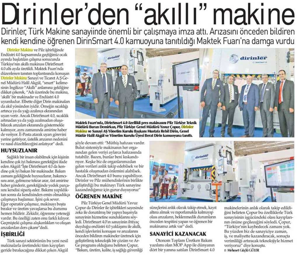 Yenigün (İzmir) Dirinler'den Akıllı Makina